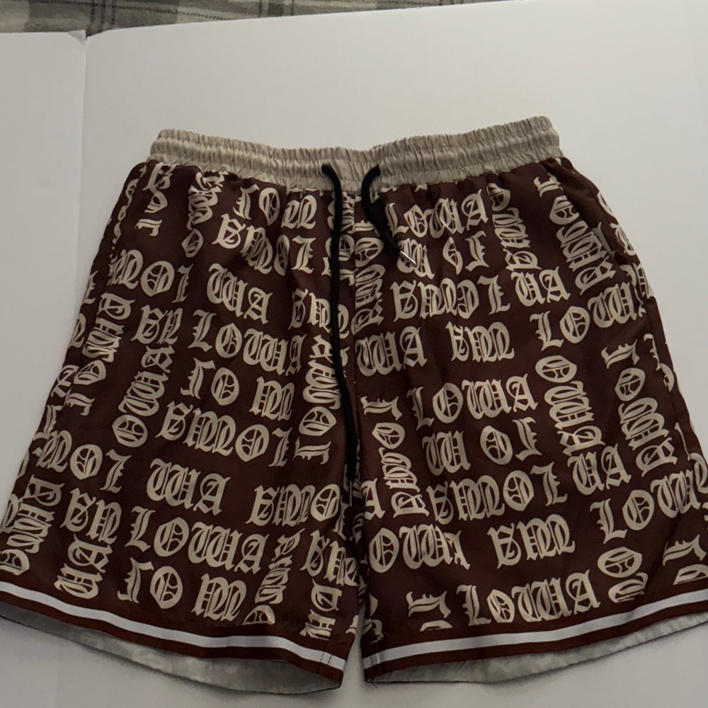 Brown Graphic Print Shorts